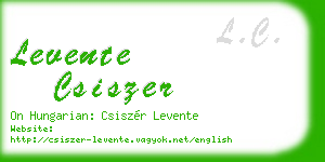 levente csiszer business card
