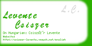 levente csiszer business card